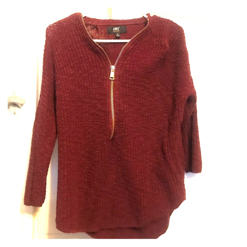 Red zip sweater